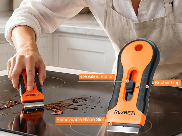 REXBETI Razor Blade Scraper Tool, Paint, Windows, Glass Stovetop Scraper