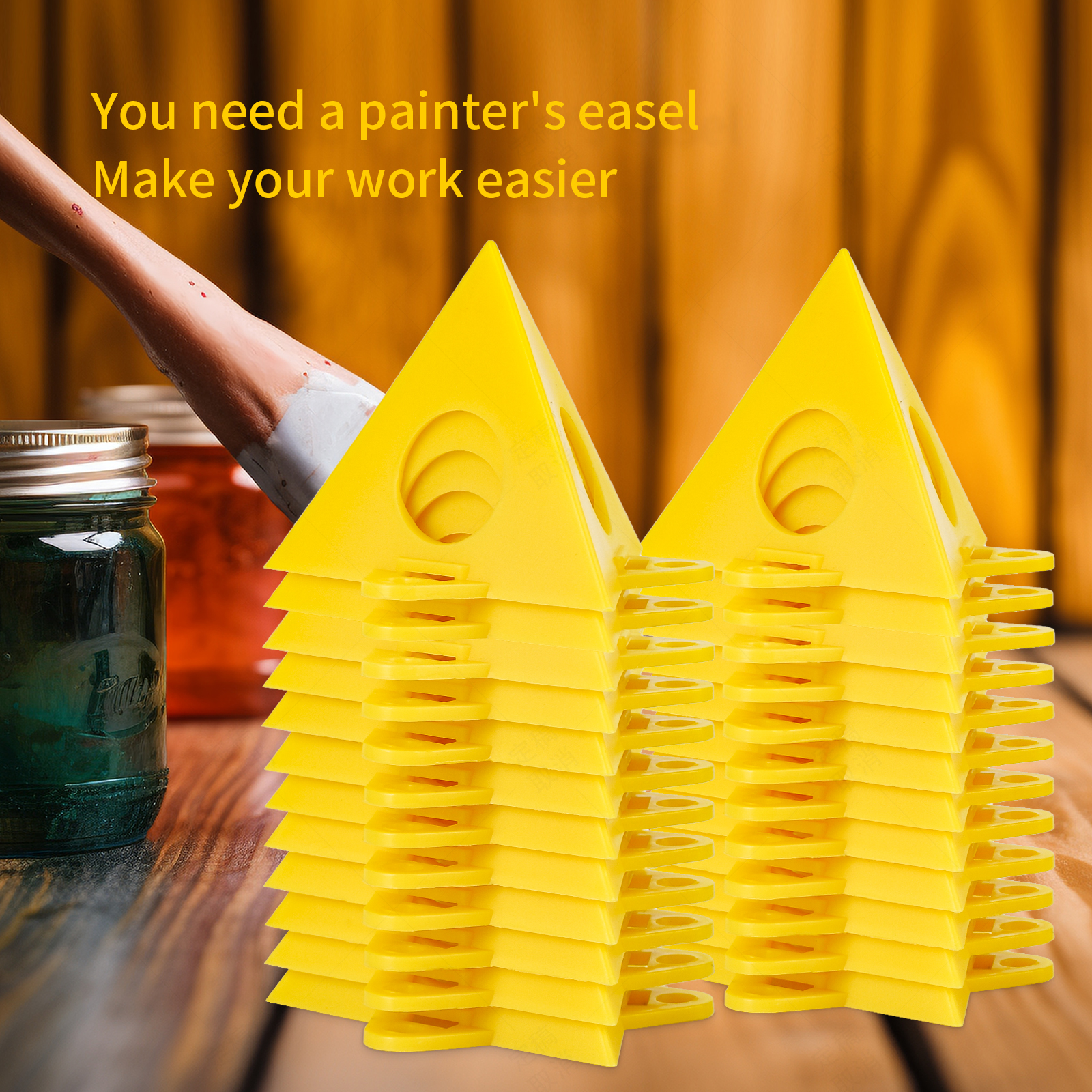FDKJEJC 36 Painters PyramidStands - Paint Triangle Stands,Paint Stands for Painting,Mini Cone Paint Stands for Cabinet and Door Risers Support (20)