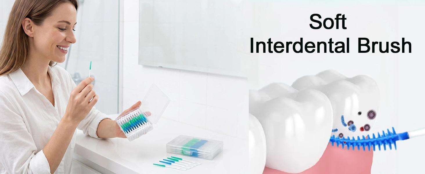 300 Pack Dual-Use Interdental Brushes,Disposable Dental Picks