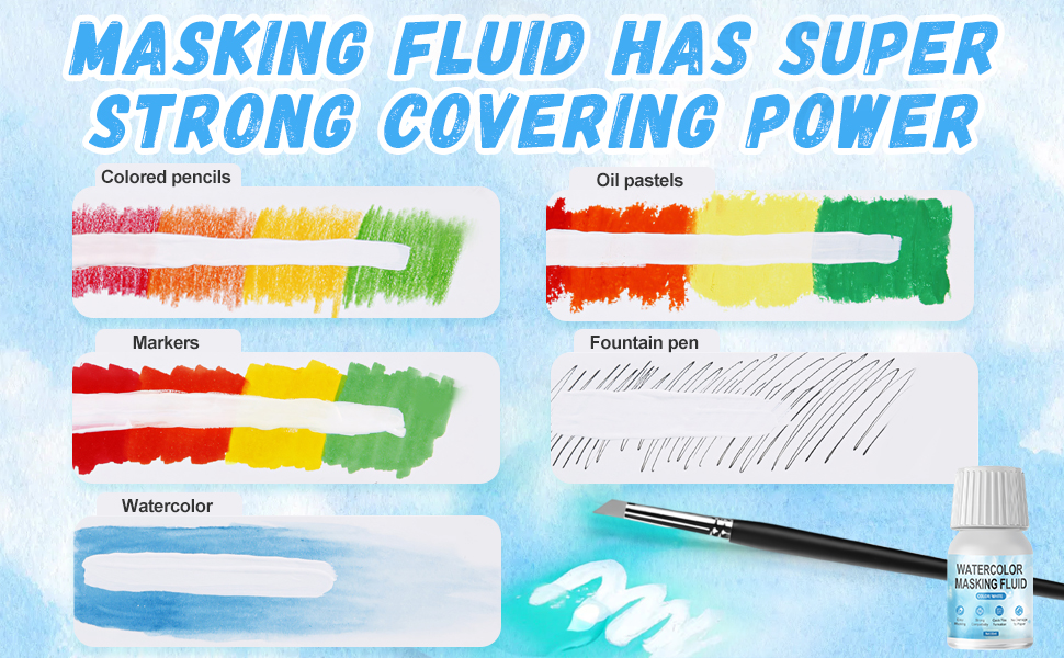 WANJAO White Masking Fluid for Watercolor Painting, Fast Drying Easy Peel
