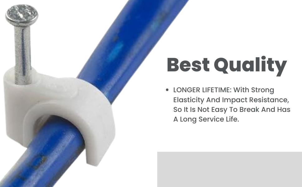 Elegant Casa Cable Clip, White, 200 Pieces