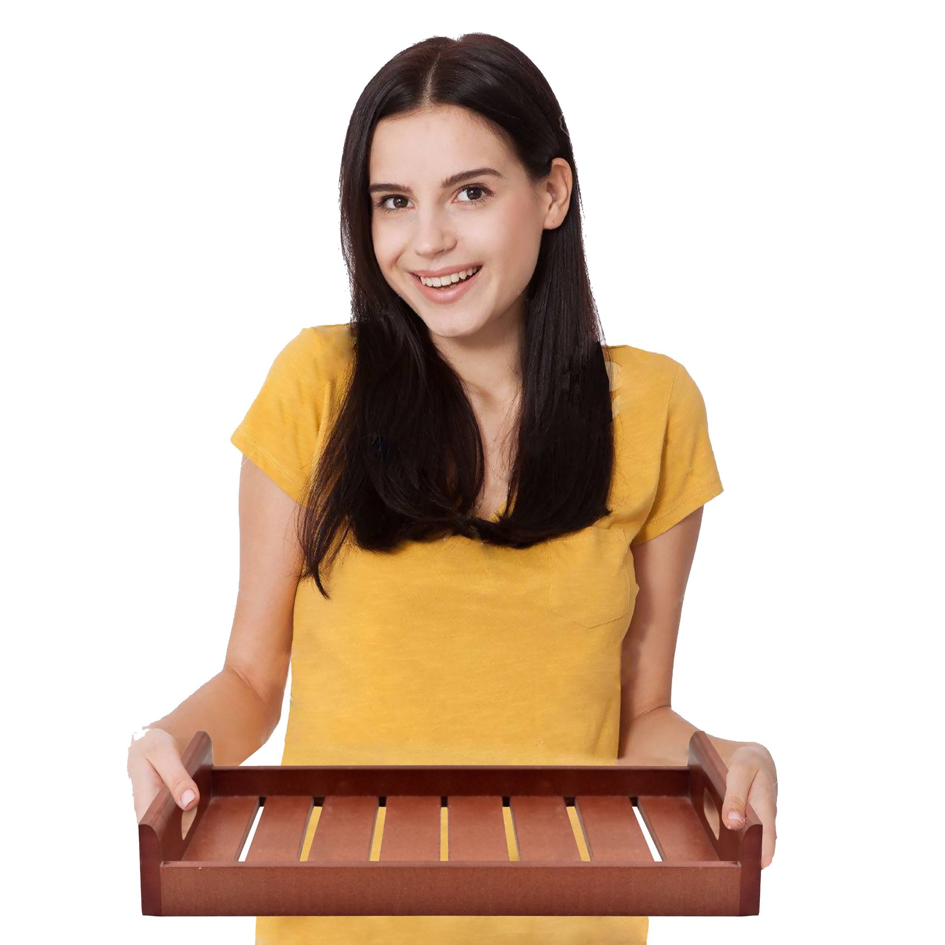 Dime Store Wooden Handmade Serving Tray with Handle Multipurpose Tray | Platters for Serving, Home and Kitchen (Modern)