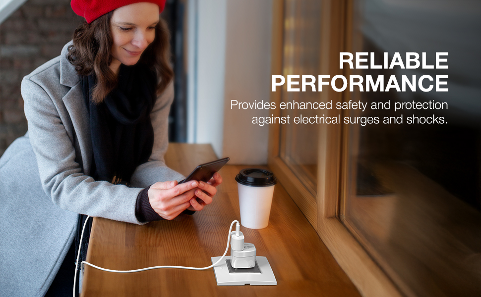 GM Modular 3005 Travel Adapter with Universal Multi-Pin Socket, 6A Adapter for Home Office and Travel Use, Shockproof Polycarbonate Body