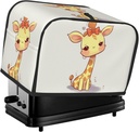2 Slice Toaster Cover with Two Pockets for Storing knife Super Soft Appliance Cover Cute bow giraffe Dust Cover for Kitchen Small Oven Cover Kitchen Bread Machine Protector Covers