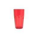 Thunder Group PLPCTB124RD Tumbler, 24 oz. (26 oz. Rim Full), Break-Resistant, Stackable, Anti-jam Locking tabs, Starburst® Pattern Base, Polycarbonate, Diamond, red, Pack of 12