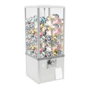 Commercial Candy Vending Machine, 25 Cent Coin Operated Metal Candy Dispenser Machine, Free Standing Vending Machine for Selling Small Capsule Toys, Candies, Pinballs (White)