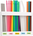 Acrylic Straw Holder for Cabinet Doors - No Drill Adhesive Organizer with Strong Tape Transparent Kitchen Dispenser for Tumbler Straws, Space-Saving Countertop Storage