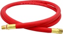 Milton 2760-6LH Air Leader Hose, 3/8" x 6 ft. Rubber Hose - 1/4" NPT Brass Ends - 300 Max PSI