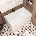 43 Square Inch Acrylic Independent Bathtub, Capacity 50 Gallons, Can Hold 650 Pounds, Smooth White Surface, Chrome Plated Drainage And Overflow (Seated) (White, 43 In With Seat)