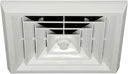 HaVACo Quick Connect 12" Square Ceiling Diffuser with 8" Register Boot, ABS Plastic Grille, 4-Way Deflection Ceiling Diffuser for Air Vent, Home Improvement, White