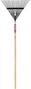 Truper 30480 Steel Leaf Rake 24 Tines - 24-Inch Head, 54-Inch Wood Handle - Garden Rakes Metal Heavy Duty - Yard Rakes - Lawn Rake for Leaves and Grass