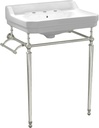 Whitehaus Collection WHV024-L33-3H-PN Console Sink, 23.5"L x 20"W x 33"H, White/Polished Nickel