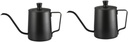 1pc Pour over Coffee Maker Espresso Coffee Maker Stovetop Teapot Tea Pot Hand Drip Kettle Jar Home Espresso Machine Coffee Holder Glass Jug Coffee Pot 304 Stainless Steel Teapots(Blackx2pcs,2