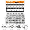 700pcs Metric 304 Stainless Steel Washer,Nut and Bolt Assortment Kit,39 Sizes M3 M4 M5 M6 Hex Head Cap Screw Bolt Washer Kit with Bolt Organizer Bin for electronic product, small repair of door handle