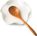 Cute Spoon Rest for Stove Top, Ceramic Spoon Holder for Kitchen Counter, 5.3 Inches Coffee Spoon Holder Utensil Rest for Cooking Housewarming Wedding, White