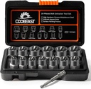 Bolt Extractor Set Heavy Duty, 13Pcs Bolt Extractor Kit with 3/8 Inch Adapter, Stripped Lug Nut Remover, Easy Out Bolt Remover Set for Rusted, Rounded, Damaged Nuts Screws