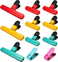 11 Pack Chip Clips Bag Clips Food Bag Clips for Food Packages Chips Storage Bags Heavy Duty Snack Kitchen Potato (3 Large, 6 Small & 2 Round, Bright Style)