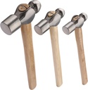 3 Packs Ball Peen Hammer Set, 16oz & 24oz & 32oz, Ball Pein Hammers with Forged Steel Head & Wood Handle, by GENHAKON.