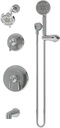 Elm Two Handle Wall Mounted Tub and Shower Trim Kit with Hand Shower in Polished Chrome (Valves Not Included) - 559615TRM