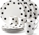kate spade new york Deco Dot 12-Piece Dinnerware Set, White