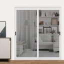 Guardian K.D. Heavy Duty Aluminum Sliding Patio Screen Door Kit - 2.5" Frame (36 x 80, White) Backyard Sliding Screen Door Mosquito Proof for Patio Backyard Kitchen and Bedroom