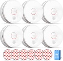 SITERWELL Smoke Detector, 10 Year Product Life Fire Alarm with Magnetic Fastening Kit, Smoke Alarm with Photoelectric Sensor and Low Battery Warning Function for House, UL217-10th Listed,GS509A,6 Pack