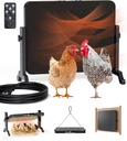 Smart Chicken Coop Heater with Thermostat, 200W Radiant Heat Panel with Adjustable Temp (86~194℉) & 12H Timer, Coop Heater for Winter, Remote Control, Animal-Proof Power Cord, ETL/UL Certified Safe