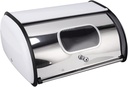 GLOGLOW Attractive Bread Box with Small Window, Practical Iron Bread Box for Kitchen Countertop, Easy to Bread Storage Holder, Suitable for Bread and Tableware (White)