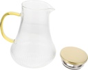 1pc Large Capacity Glass Water Jug Lid Pitcher for Iced Tea Juice and Homemade Drinks Transparent Design for Kitchen Use