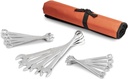 Crescent 15 Piece 12 Point Metric Combination Wrench Set with Tool Roll - CCWS5-05
