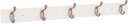 FRANKLIN BRASS Casual Curve Wall Mounted Pure White 27 in. Coat Rack, 5 Nickel Hooks, B46718K-PMN-R