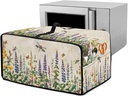 Lavender Print Toaster Oven Dust Cover, Heat Resistant Microwave Oven Cover with Top Handle, Washable Small Appliance Covers for Kitchen Counter (Medium-16.1*19.71*10 inches, Beige)