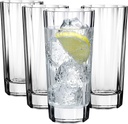 Nude Hemingway Set of 4, Crystal Highball Glasses 10.5 oz, | Lead-Free|, Cocktail Tumblers, Beer, Water, Juice, Iced Tea, Juice Glassware for Home