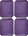 Replacement Lids fits Pyrex 3-Cup Glass Food Storage Container Bowls, (7.75 x 5.75-Inch) Plastic Rectangle Lids Covers for Pyrex 7210-PC, Airtight & Leakproof (4-Pack, Purple)