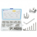 330 Pcs M4 Screws Assortment Kit, M4x6mm/8mm/10mm/12mm/16mm/20mm/25mm/30mm, Metric Hex Flat Head Countersunk Screws Nuts Washers Kit with Wrench, 304 Stainless Steel