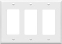 ENERLITES Decorator Light Switch or Receptacle Outlet Wall Plate, Gloss Finish, Size 3-Gang 4.50" x 6.38", Polycarbonate Thermoplastic, 8833-W, White , Standard Size , 1 Count ( Pack of 1)
