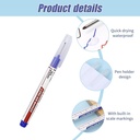 5PCS Long Head Deep Hole Markers - 20mm Deep Reach, Waterproof, Permanent, Metal Marking Pens (Black)