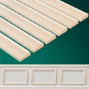 12 Pcs Wall Molding Trim, Split Wood Slats Mouldings Unfinished Fluted Wooden Panel Wood Trim Molding Decorative for DIY Door, Wall, Table, Cabinet(15.8" X 0.9" X 0.3")