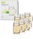 True Mason Jar Shot glasses, Reusable Mini Mason Jar shaped shot glasses with Handles, Party shot cups, Set of 6, 1 oz.