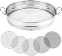 14.57'' Large Soil Sifter for Gardening with 1, 3, 6, 9, 12 mm Sieve Mesh Compost Dirt Sifter with Handle Garden Sand Soil Rock Sieve for Dirt Sand Rocks Pellet Gravel (Sliver)