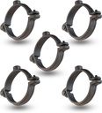 HIGHCRAFT HINGB-03-5 Industrial Decor Hinged Split Ring Pipe Hanger 3 in. Malleable Iron, with 7/8 in. Threaded Rod Fitting, Vintage Mounting Bracket for Tubing, Shower Curtain, Tiki Torch (5 Pack)
