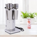 Commercial Electric Drink Mixer, 180W Stainless Steel Double Head Milk Shaking Machine with 2 Stainless Steel Cups for Milkshakes, Fruit Tea, Coffee, Stirred Drinks, 500-16000RPM