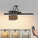 Tipace Black Hardwired Picture Lights for Paintings - 15.7 inch 3CCT Dimmable Modern Gallery Light with Remote Control Led Wall Art Lighting Display Artwork