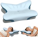 Cervical Pillow for Neck Pain Relief - Ergonomic Neck Pillow for Sleeping Contour Memory Foam Pillows with Cooling Pillowcase, Orthopedic Bed Pillow for Side Back Stomach Sleepers