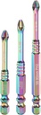 HARFINGTON 3pcs Impact Phillips Screwdriver Bit Set PH2 (#2) Anti Slip Teeth Tip 1/4" Hex Shank 2.6"/2.8"/3.5" (65mm/70mm/90mm) Long Magnetic Cross Screw Driver Drill Bits