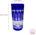 KLEIN 54120 BACCARAT FRANCE 6 Aperitif Juice and Water Crystal Glasses - 6 Colors Assortment - Service Roemer Diamant (12 fl oz) - Klein House Artisan du Cristal - Gift set - Stamp