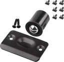 HOMOTEK 8 Pack Drive in Ball Catch with Strike Plate for Closet Doors, Black, 13/16 Inch x 1-1/8 Inchs,Die-cast, Adjustable Tension Ball
