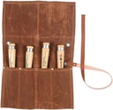 Chisel Roll, Waxed Canvas Tools Wrench Roll Up Pouch,Chisel Carrying Case,Wrench Holder Pouch, 4 Pockets Tote Organizer for Knife Hammers, Gouges, Best Gift for Electrician,Carpenter or Mechanic