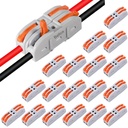 Bellox 18 szt. Połączniki kablowe z drutu lewowego, 2 w 2 Out Electrical Splice Inline Terminals, 24- 12 AWG Push Type Quick Splice Lock Kompaktowy konduktor łącznik drutu do domu, Elektronika