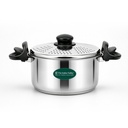 The Indus Valley Stainless Steel 2.5ltr Strainer Pot / Rice Pot for Noodles, Makaron, Kukurydza, SOYA, Warzywa i Ryż 124; Induction & Gas Friendly